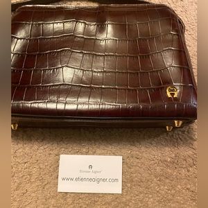 Etienne Aigner embossed leather handbag